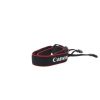 Canon Camera Accessories | Neck Strap 1.25" Wide Black/Red Edge Stitched Silver "Canon Eos" With Lugs For M5