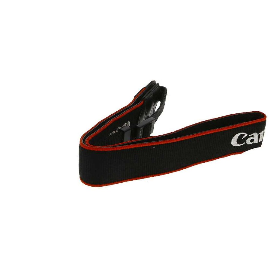 Canon Camera Accessories | Canon Neck Strap 1.25" Black/Red Edge Stitched Silver "Eos R6"