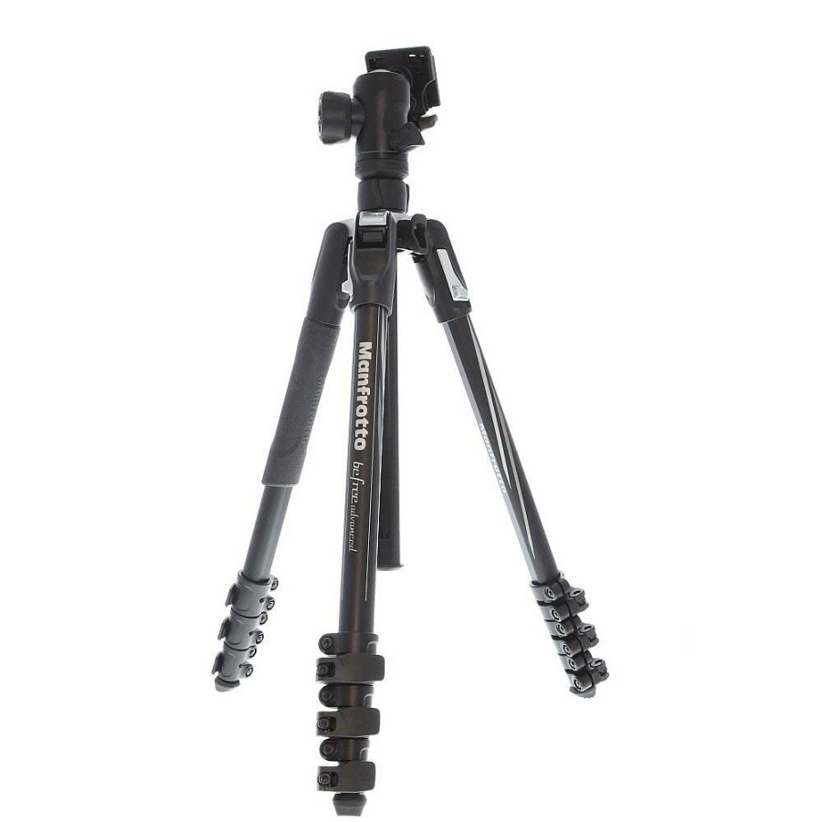 Manfrotto Tripods With Head | Manfrotto Befree Advanced Travel Aluminum Tripod With Ball Head, 4-Section, Black/Silver, 16-56.7 In. (Mkbfrla4Bk-Bh)