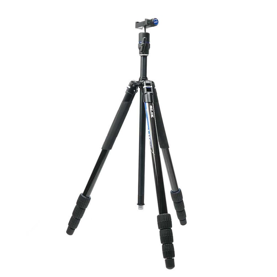 Slik Tripods With Head | Slik Cf-422 Carbon Fiber Tripod With Sbh-180Ds Ball Head, Led Flashlight, 4-Section, 18.7-70.1 In. (Requires Quick Release Plate)