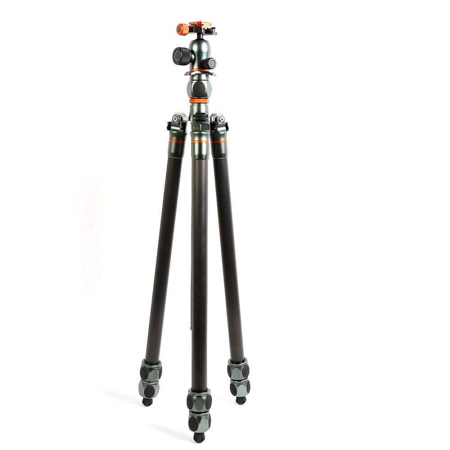 3 Legged Thing Tripods With Head | 3 Legged Thing Legends Jay Carbon Fiber Quick Leveling Tripod/Monopod With Airhed Cine-A (Acra-Swiss) Video Head, 5-Section, Matte Black, 7.7-47.2 In.