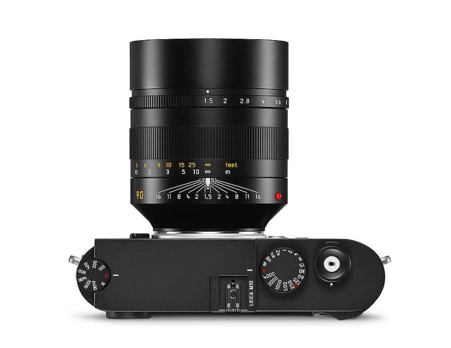 Leica Rangefinder Lenses | Leica 90Mm F/1.5 Summilux-M Asph. Lens, Black, 6-Bit {67} With Built-In Hood, Tripod Foot (11678)