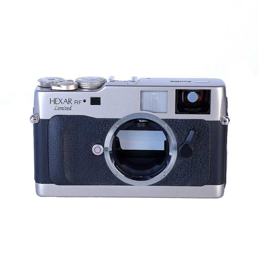 Konica 35Mm Film Cameras | Konica Hexar Rf Limited Titanium Camera With 50Mm F/1.2 M-Hexanon Lens {62} (36366 Silver) Complete Collector'S Set