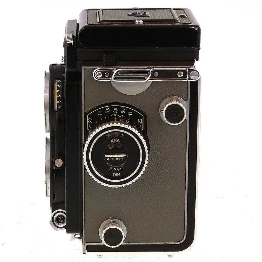 Rollei Medium Format Film Cameras | Rollei Rolleiflex 3.5 T Without Meter, With Waist Level Finder, Gray Leather (Bay I) Medium Format Tlr Camera