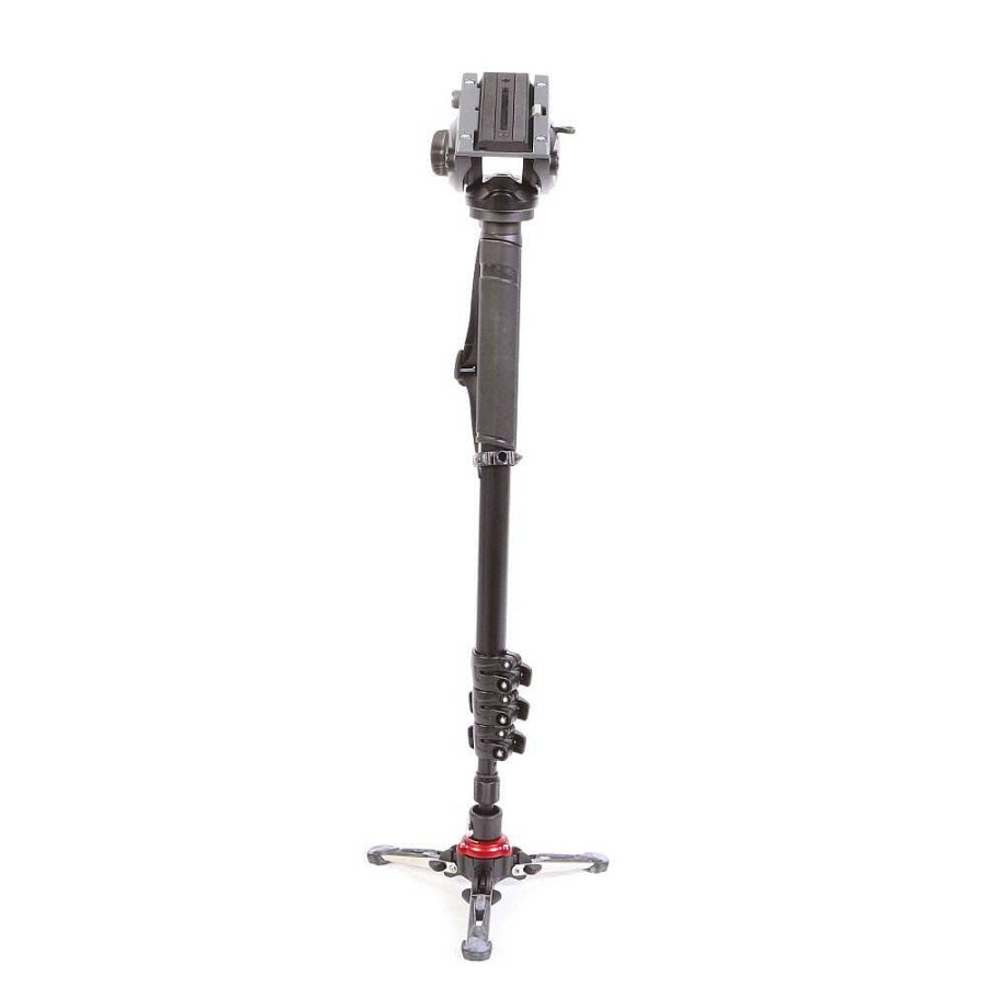 Manfrotto Monopods | Manfrotto Mvmxpro500Us Xpro Aluminum Video Monopod With Mvh500Ah Video Head, Fluidtech Tri-Foot Base, 4-Section, 30.7-79.9 In.