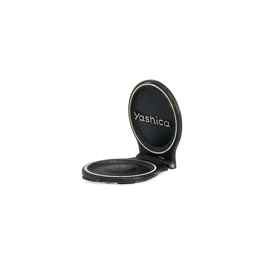 Yashica Lens Accessories | Yashica Bay 1 Cast Metal Hinged Front Lens Cap, Black With White Rings For Yashica C, Lm Early Models