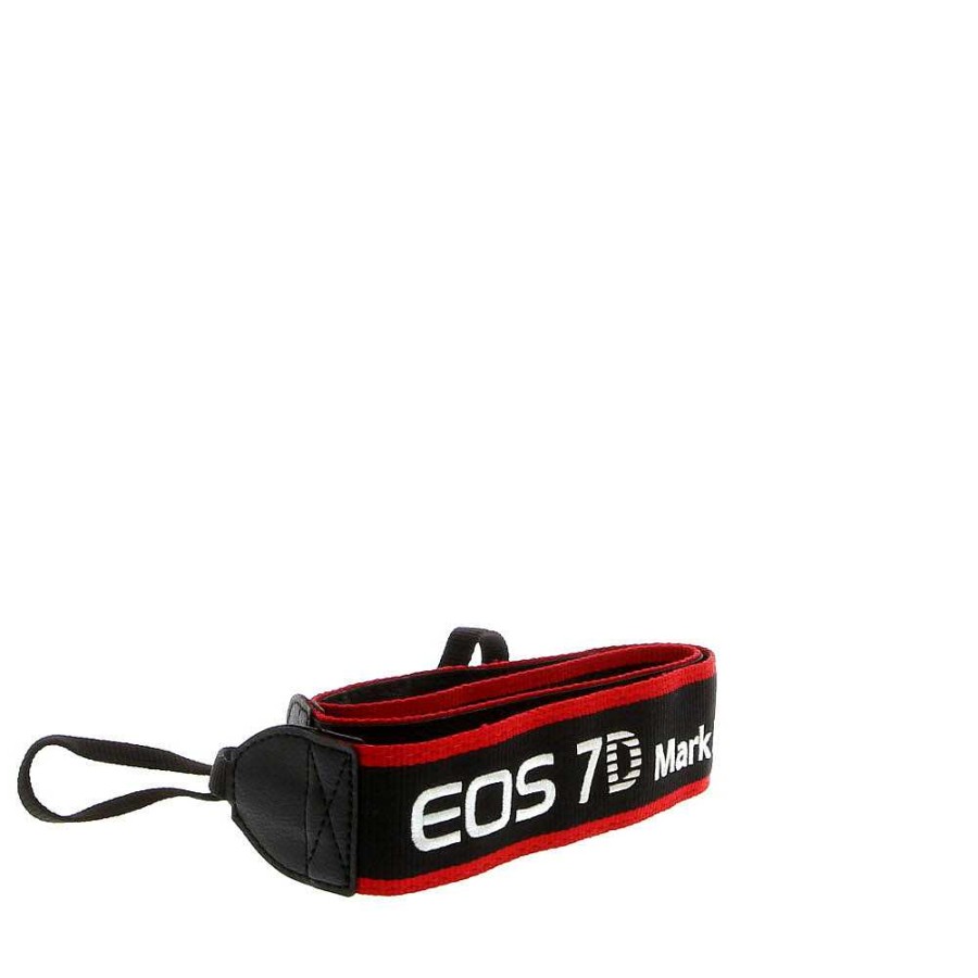 Canon Camera Accessories | Canon Neck Strap 1.5" Black/Red Edge, Stitched Silver "Eos 7D Mark Ii"